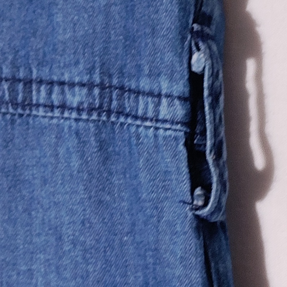 DECOY Sz 46 Denim Maxi Dress Long Sleeve Button Front Pockets Made in Turkey - Picture 10 of 11